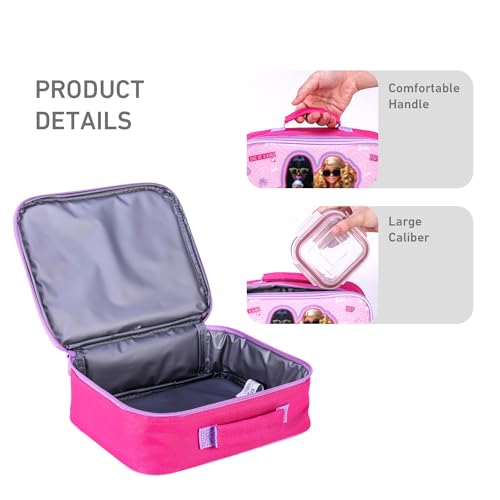 Zawadi Global Barbie Rectangular Insulated Lunch Box Bag for Boys and Girls Perfect Size for Packing Hot or Cold Snacks for School and Travel BPA Free - Image 4