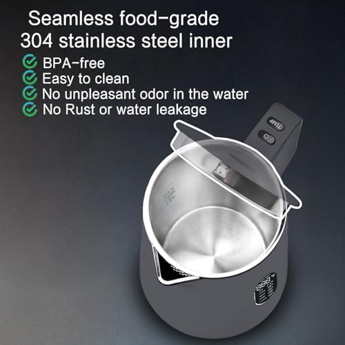 Image of 1.5L Electric Kettle Temperature Control,Gray | Double Wall Cool Touch Teapot, Fast Boil, 5 Temperature Control, LED Display, Auto Shut-Off & Keep Warm