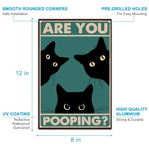 Funny Cat Bathroom Sign - Save with Code LD5J5PK3 - Image 6