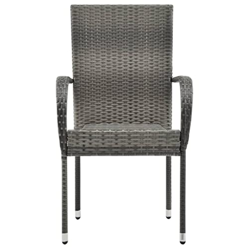 Chaises d'extérieur en polyrotin empilables et durables pour terrasse