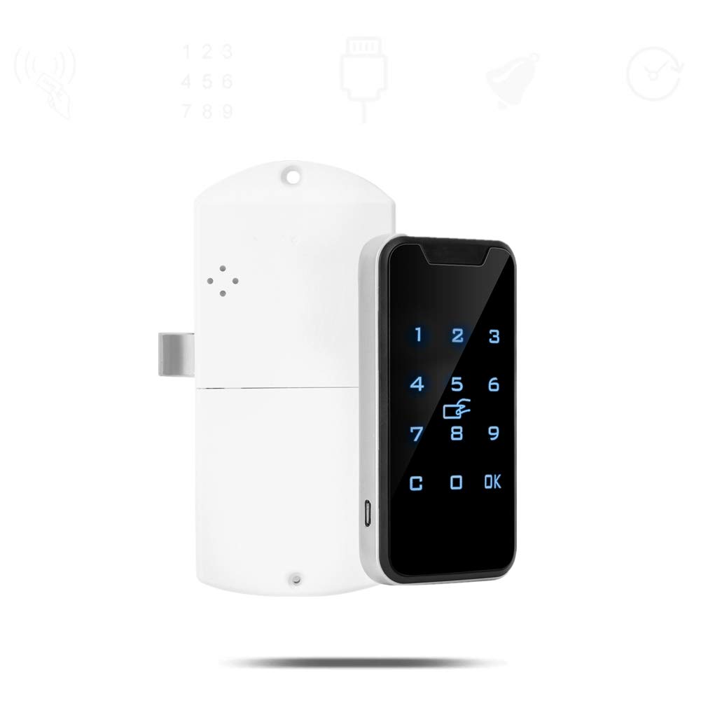 Serrure électronique à code numérique intelligent avec clavier tactile pour armoires et classeurs - Dispositif de sécurité haute sensibilité avec fonction de déverrouillage d'urgence USB