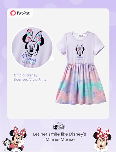 Image of Disney Minnie Mouse Princess Frozen Elsa Stitch Girls Dress Sleeveless & Short Sleeve Casual Summer Clothes Baby to Toddler