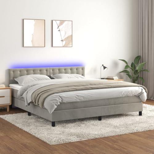 Amorsee Boxspringbett 160x200 cm mit Matratze & LED, Polsterbett 160x...