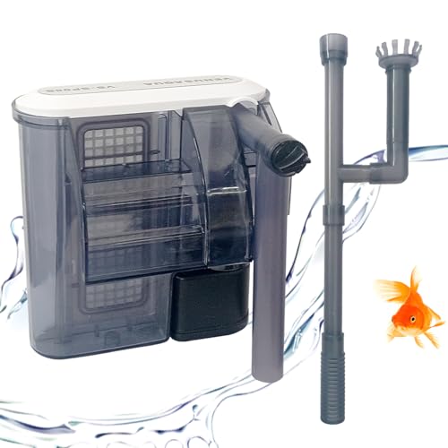 Image of Jainsons Pet Products Ultra-Quiet Aquarium HOB Filter with Oil Skimmer - 400L /H, 4W Power, Compact Hang-On Design for Freshwater & Saltwater Fish Tanks (VS-SP05S)