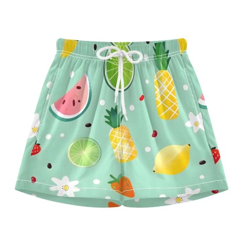 Bolaz Toddler Boys Swimwear Swim Trunks with Compression Liner 4T Summer Fruits Green