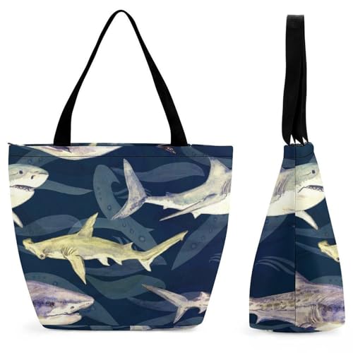 Sac à main requin blanc grand format 28.5x18x32.5cm sac de shopping