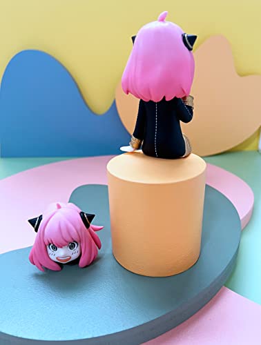 Bhiysue Spyxfamily Anime Anya Forger Figure Car Dashboard Doll Figurine Home Decoration Ornaments Action Figure Model Toy (Anya Sitting) #TOP3