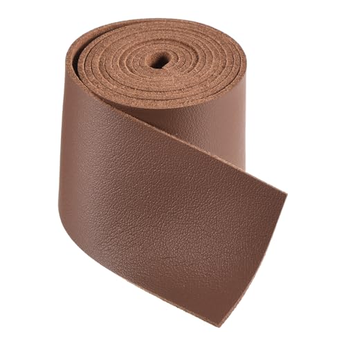 DMiotech Red Brown Faux Leather Strap 1.6 Inch Wide 39 Inch Long Flat Leather Belt Strip 1.3mm Thick Single Sided Cord for Arts Craft DIY, Traction Ropes, Bag Straps