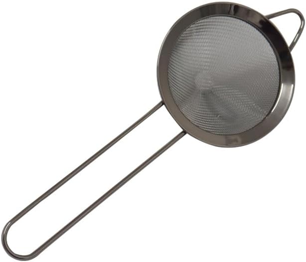 Miniatura 8 de Colador de malla de acero inoxidable, colador de té fino con coladores de mango largo, tamiz de malla para cócteles, café, harinas de comida (oro
