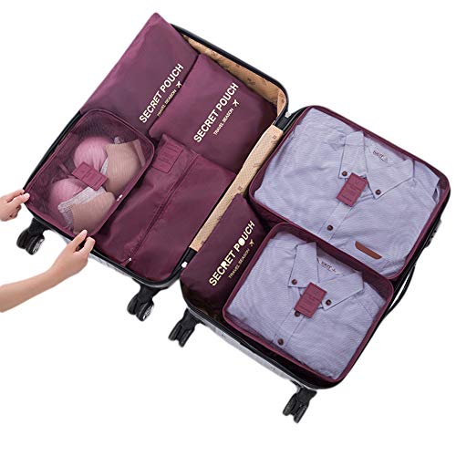 Preisvergleich Produktbild alsu3luy02Ld, Kosmetiktasche, groß, wasserdicht, Stoff, Schwarz, weinrot (Rot) - alsu3luy02Ld_Travel Toiletry Bag