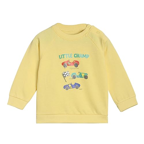 Image of miniklub Baby Round Neck Long Sleeve Knitted Cotton Sweat Shirt (Yellow Color)