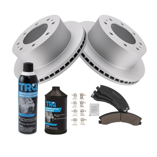 Image of TRQ Rear Brake Pad & Rotor Kit Compatible with 2011-2019 Chevrolet Suburban 3500 HD 2011-2019 GMC