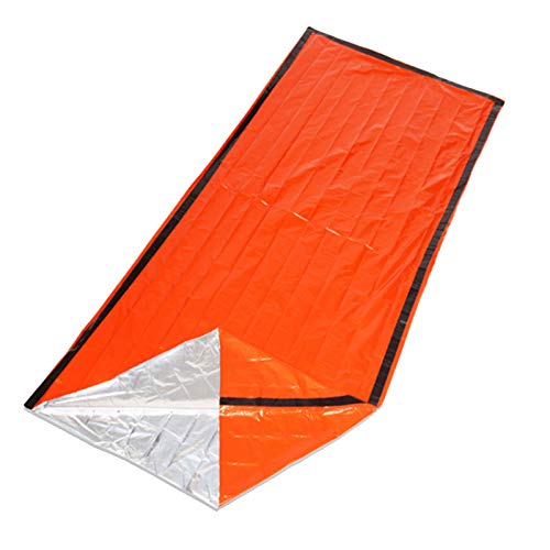 Lot de 2 abris d'urgence imperméables et chauds pour dormir en plein air, premiers secours, équipement de camping, isolation et sauvetage SOS