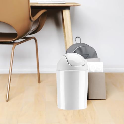 Image of Umbra Mini Waste Can 1-1 /2 Gallon with Swing Lid, White