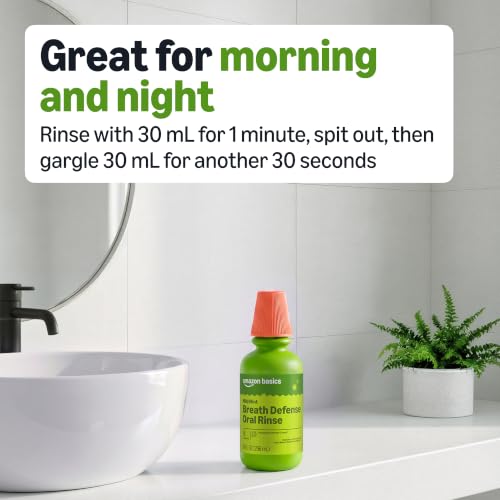 Amazon Basics Breath Defense Oral Rinse, Mild Mint, 10 fl oz, 6 Pack - image 5