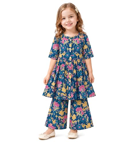 Image of Chandrakala Kids Kurti Pant Co-ord Set for Girls Ethnic Wear (KG119-P)
