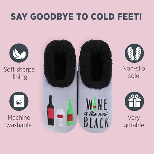 Image of Snoozies Slipper Socks -Funny Quote House Slippers for Women, Non-Slip Fuzzy