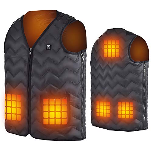 COOWOO Heated Vest for Men Women, Lightweight Heated Jacket, Fast Heating USB Heated Coat for Indoor and Outdoor (Small)