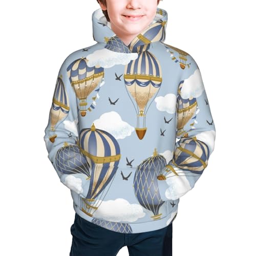 Balloon Vintage Kid Hoodies Boys Sweatshirts Girls Pullover with Pocket3