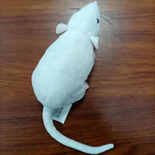 Lhcn021 13" Soft Small Grey Rat Mouse Plush Toy Lifelike Mice Stuffed Animals Toys Dolls Gifts For Kids Pets (White) #TOP5