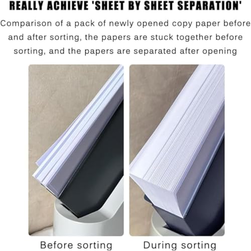 Organizador de papel comercial con soplador automático, alineación rápida de 3 segundos, ideal para organizar archivos, facturas y documentos en escritorios A4