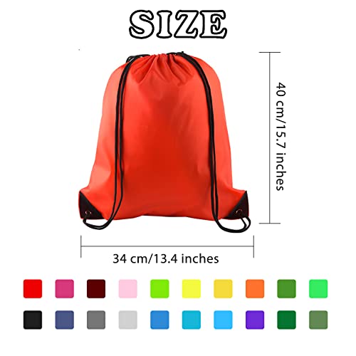 Image of KUUQA 80Pcs Colorful Drawstring Backpack Bag Sack Drawstring Bags Bulk String Bags Storage Bags for Sport Gym Traveling