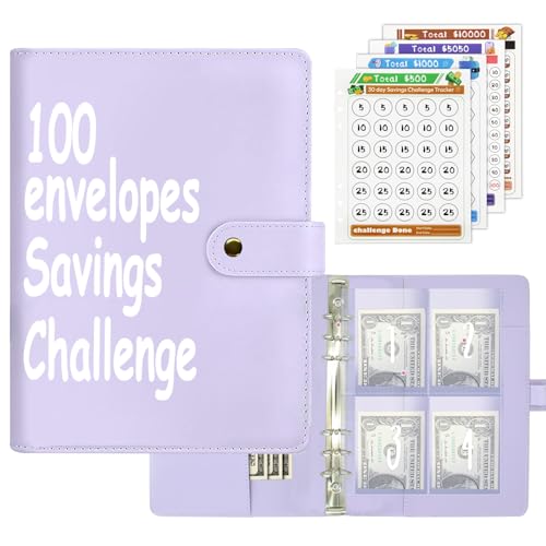 100 Envelopes Money Saving Challenge Binder, Fun and Easy Savings