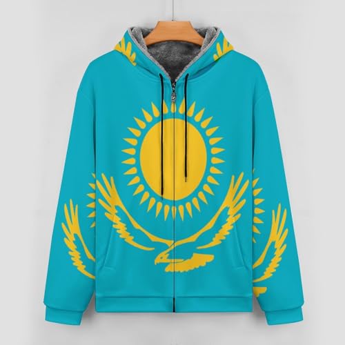 Veste polaire épaisse homme contre le froid, sweat zippé chaud à capuche et grandes poches - 5