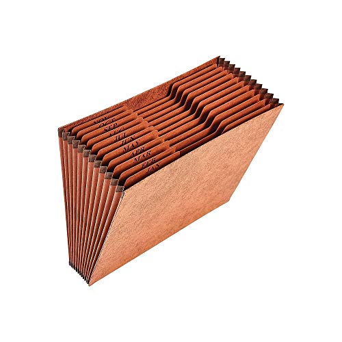 Staples 595369 Heavy-Duty Expanding File Jan-Dec Index Letter Size Brown #TOP1