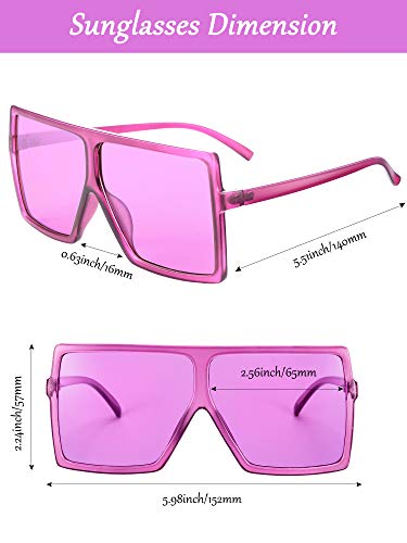 Frienda 9 Pairs Oversized Square Sunglasses Flat Top Big Shades Sunglasses for Women2