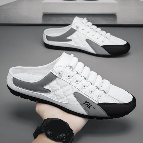 Image of MYADDICTION Casual Sports Shoes Loafers Backless Sneakers Men Work Slip on Mule Sneakers 42