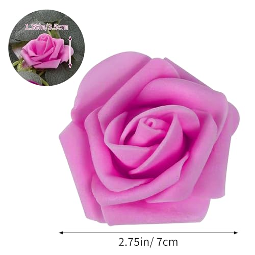 Image of 100Pcs Realistic Rose Red Artificial Rose Flower Heads, Fake Rose Red Foam Roses for DIY Wedding Decorations Baby Shower Centerpieces Home Party Valentine's Day Mother's Day Decor