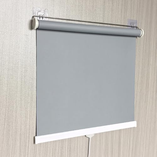 FENGSHOUU Persiana Enrollable con Sistema de Muelles,Estor Enrollable Opaca Sin Taladrar,Estores Parasol Retráctil,para Ventanas,Puertas,Balconeras,Cocina u Oficina