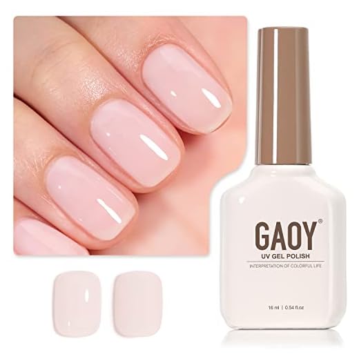 GAOY Sheer Light Pink Gel Nail Polish, 16ml Jelly Milky White Peach Translucent Color 1352 UV Light Cure Gel Polish for Nail Art DIY Manicure and Pedicure at Home