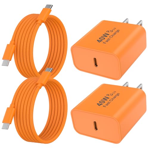 Image of [Apple MFi Certified] iPhone 17 Pro Max Charger Fast Charging, 2Pack 40W USB C Apple Charger Block & 6FT Woven Type C Charging Cable for iPhone 17 /Air /17 Pro /17 Pro Max /16 /16 Pro /16 Pro Max /15 Pro Max