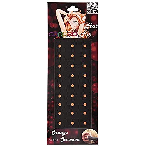 Coppelo Hot Fix Orange Occasion Schmucksteine f&uuml;r die Haare 36 Stk.