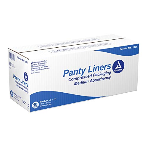 Image of Dynarex Unisex Incontinent Pad Pant Liner 4 X 11 Inch 1335, 250 Ct