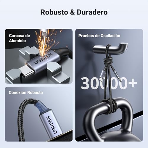 Miniatura 4 de Ugreen Cable Usb C A Jack 3.5 Dac Chip 1m Auxiliar Tipo Para Coche Compatible Con Iphone 17 Pro Max Air Ipad Galaxy S25 Ultra Pixel 9 Xl Gray