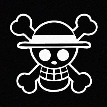 Amazon Com Maf One Piece Luffy Straw Hat Pirate Anime Vinyl Decal White 5 Sticker For Laptop Car Truck Wall Electronics