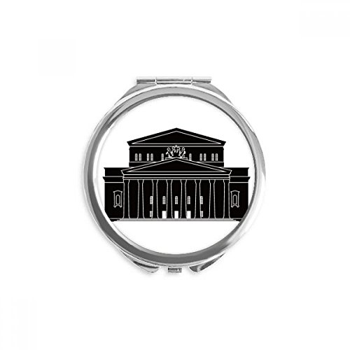 Miroir de poche silhouette théâtre de Moscou rond multicolore compact pour maquillage main