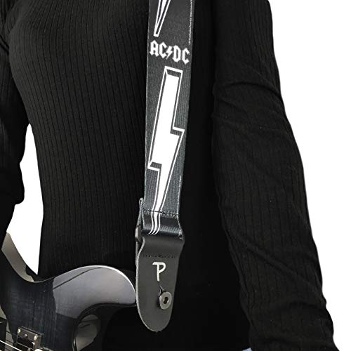 Perri's Leathers Ltd.- Guitar Strap- Polyester- Official Licensing- Acdc- Adjustable- For Electric/Bass/Acoustic Guitars (Acdc Bolt) #TOP3