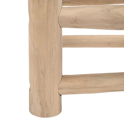 JONATHAN Y Chuck 28" Teak Indoor Outdoor Backless Stool, Natural Bleach by JONATHAN Y - Used condition - Image 8