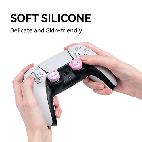 Geekshare Bonitos Tampões De Aperto De Polegar Para Playstation 5 Controller, Conjunto De Capa De Po