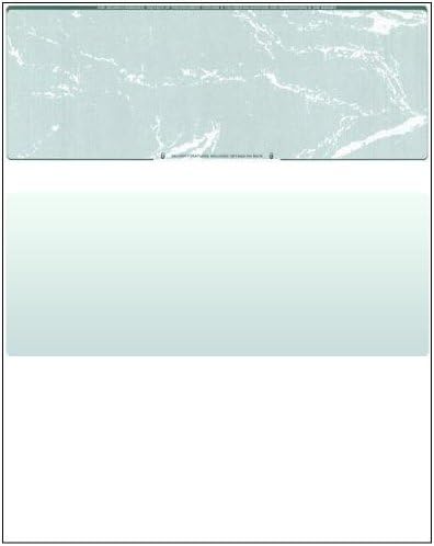 CompuchecksBlank Check Paper - 100 Pack - Computer Security Business Checks, QuickBooks & Laser Printer Compatible - Check On top, Voucher On Bottom - Check Paper Size 8 1/2-11 - Green Marble