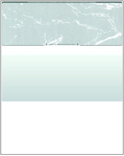 Compuchecks Blank Check Paper - 100 Business Checks Compatible With Quickbooks, Versacheck And Laser, Inkjet Printers - Check Stock On Top And Paycheck Stub On Bottom - Green Marble #TOP4