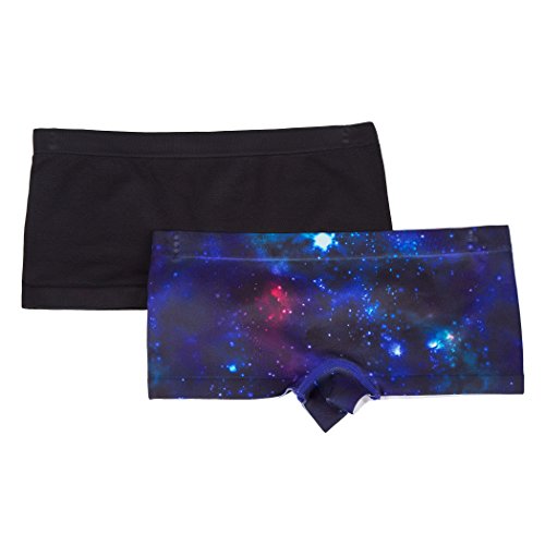 Fruit of the Loom Girls  Santoni Boyshort, 2-Pack, Galaxy Black Hue, XL