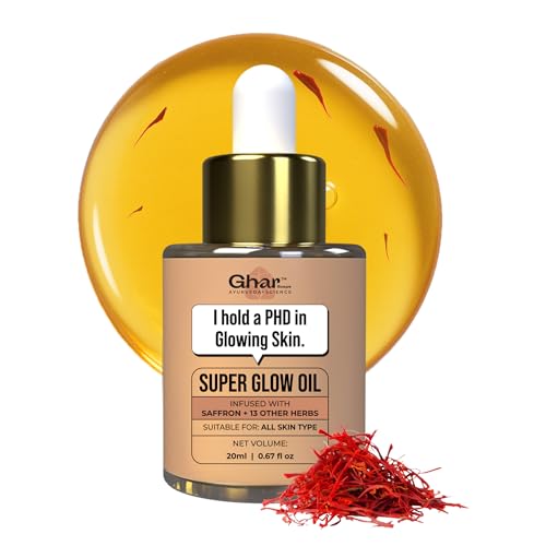 Image of Ghar Soaps Super Glow Oil with Saffron & 12+ Ayurvedic Herbs | Slow-Infused in Argan, Almond & Olive Oils | Brightening Face Oil for Natural Glow, Even Skin Tone & Radiant Skin