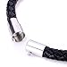JewelrieShop Braided Leather Bracelet for Mens Women Woven Wrap Bracelet Magnetic Lock Clasp Genuine Leather Bracelet Wristband Vintage Cuff Bracelet Leather Jewelry Friendship Couple Bracelet (Black)