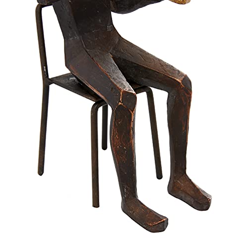 Set de 4 esculturas decorativas músicos en polystone marrón miniatura 7