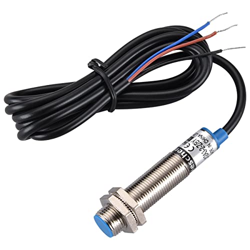 Heschen Interruptor de sensor de proximidad inductivo, LJ12A3-2-Z/BY, Detector 2mm, 10-30VDC 200mA, PNP normalmente abierto (NO), 3 cables (1)